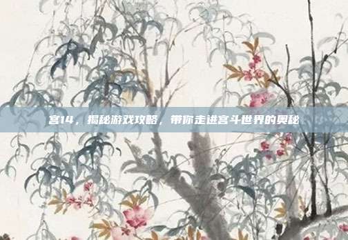 宫14，揭秘游戏攻略，带你走进宫斗世界的奥秘