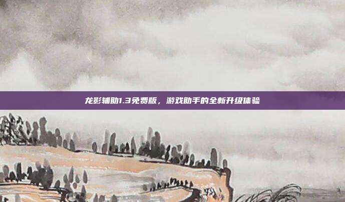 龙影辅助1.3免费版，游戏助手的全新升级体验