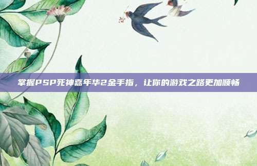 掌握PSP死神嘉年华2金手指，让你的游戏之路更加顺畅