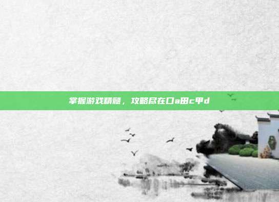 掌握游戏精髓，攻略尽在口a田c甲d