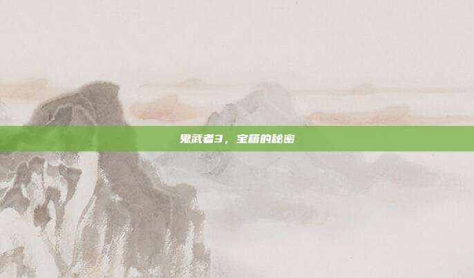 鬼武者3，宝箱的秘密
