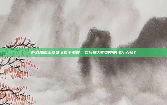 游戏攻略让你妹飞新手必看，如何成为游戏中的飞行大师？