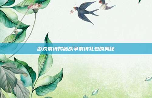 游戏前线揭秘战争前线礼包的奥秘