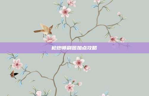 枪炮师刷图加点攻略