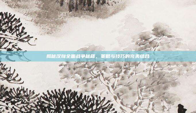 揭秘汉匈全面战争秘籍，策略与技巧的完美结合