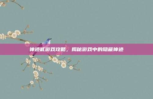 神迹贰游戏攻略，揭秘游戏中的隐藏神迹