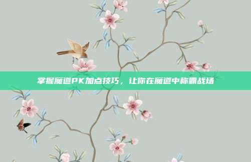 掌握魔道PK加点技巧，让你在魔道中称霸战场