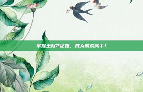 掌握王权2秘籍,成为游戏高手!