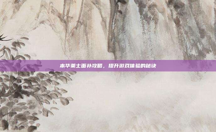 本华莱士面补攻略,提升游戏体验的秘诀