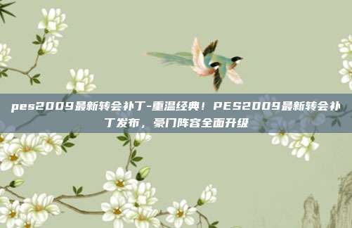 pes2009最新转会补丁-重温经典！PES2009最新转会补丁发布，豪门阵容全面升级