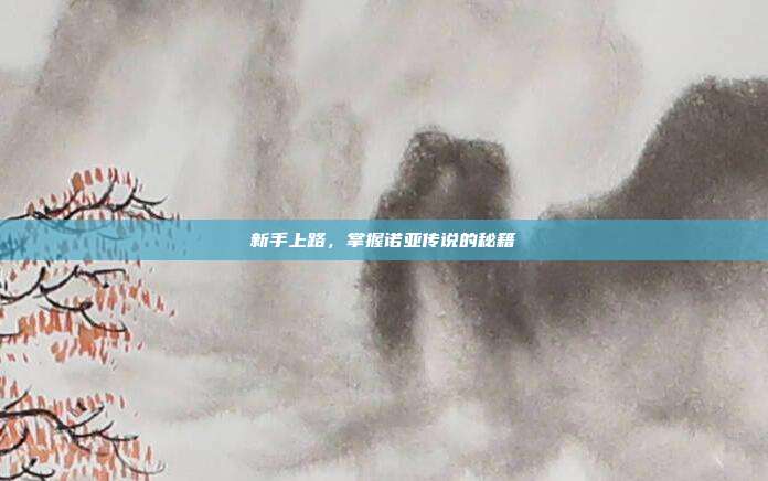 新手上路,掌握诺亚传说的秘籍