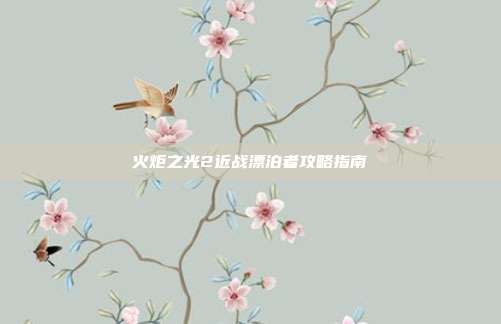 火炬之光2近战漂泊者攻略指南