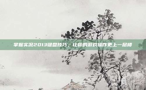 掌握实况2013键盘技巧,让你的游戏操作更上一层楼