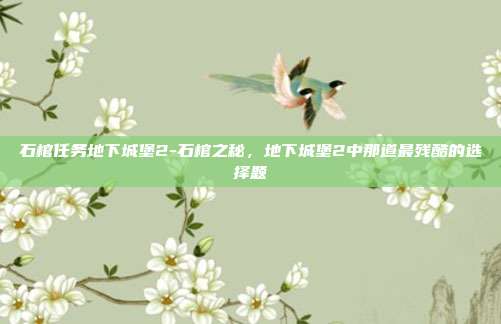 石棺任务地下城堡2-石棺之秘，地下城堡2中那道最残酷的选择题