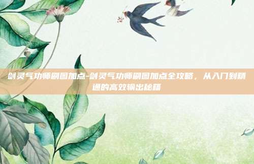 剑灵气功师刷图加点-剑灵气功师刷图加点全攻略，从入门到精通的高效输出秘籍