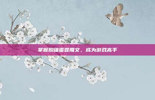 掌握脱缰雷霆雕文，成为游戏高手