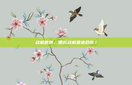 战机世界，哪款战机最适合你？