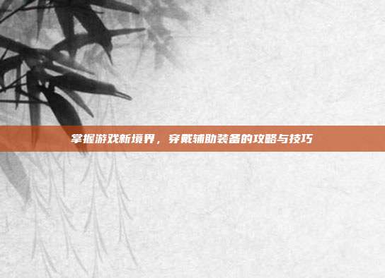 掌握游戏新境界,穿戴辅助装备的攻略与技巧