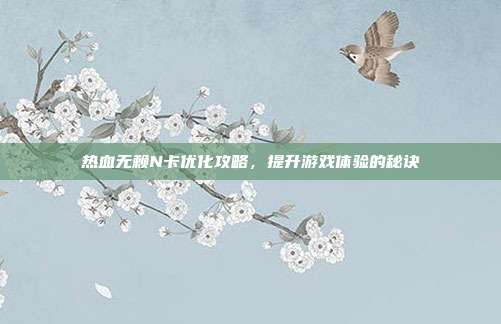 热血无赖N卡优化攻略,提升游戏体验的秘诀