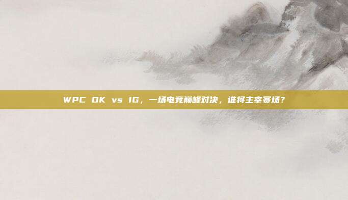 WPC DK vs IG,一场电竞巅峰对决,谁将主宰赛场?