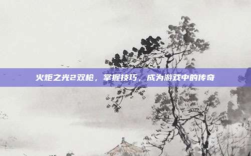 火炬之光2双枪,掌握技巧,成为游戏中的传奇