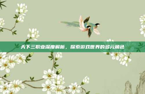天下三职业深度解析,探索游戏世界的多元角色