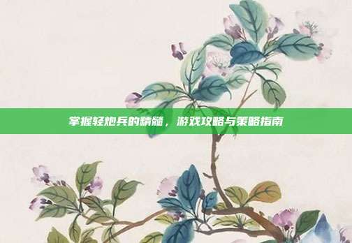 掌握轻炮兵的精髓,游戏攻略与策略指南