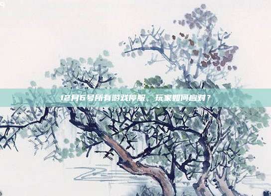 12月6号所有游戏停服,玩家如何应对?