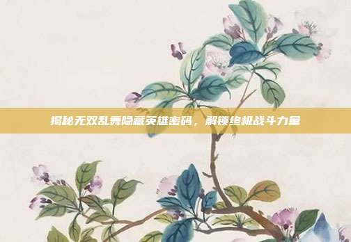 揭秘无双乱舞隐藏英雄密码,解锁终极战斗力量
