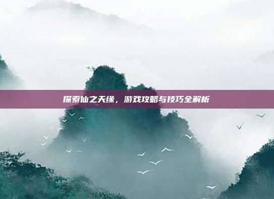 探索仙之天缘,游戏攻略与技巧全解析