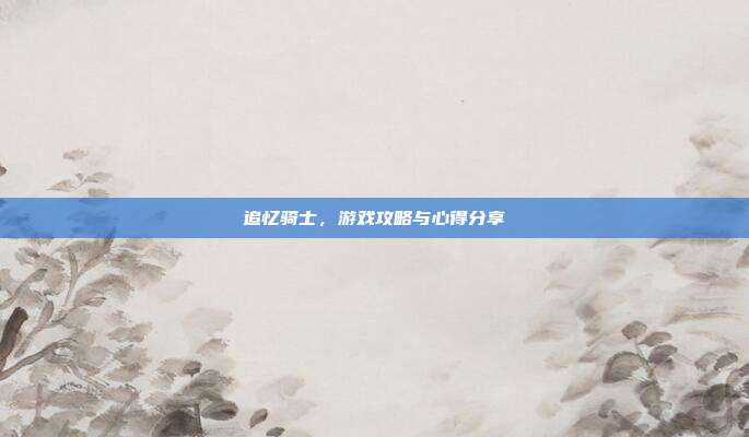 追忆骑士,游戏攻略与心得分享