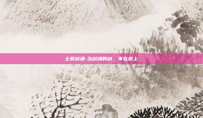 土豪剑魂-当剑魂的剑，不在纸上