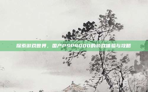 探索游戏世界，国产PSP4000的游戏体验与攻略