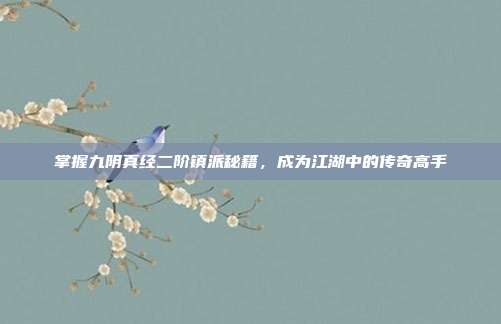 掌握九阴真经二阶镇派秘籍,成为江湖中的传奇高手