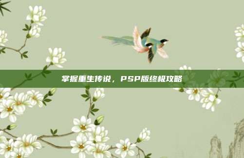 掌握重生传说,PSP版终极攻略
