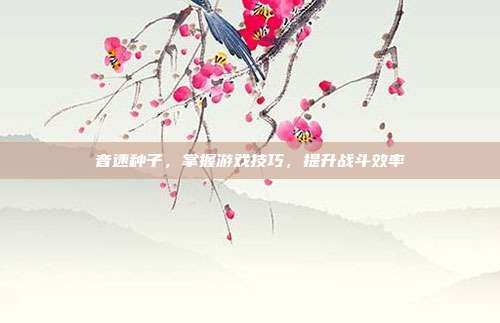 音速种子,掌握游戏技巧,提升战斗效率
