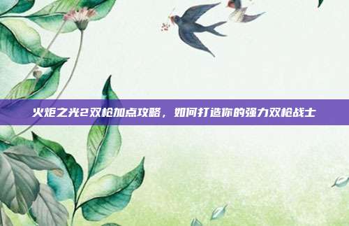 火炬之光2双枪加点攻略,如何打造你的强力双枪战士