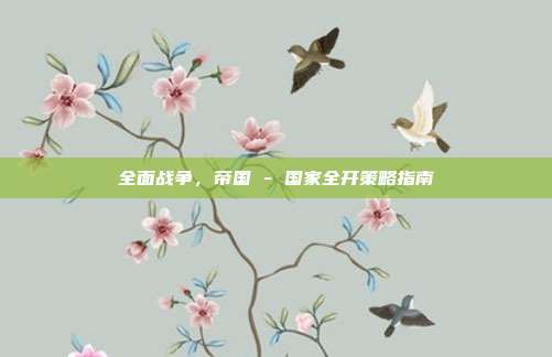 全面战争，帝国 - 国家全开策略指南