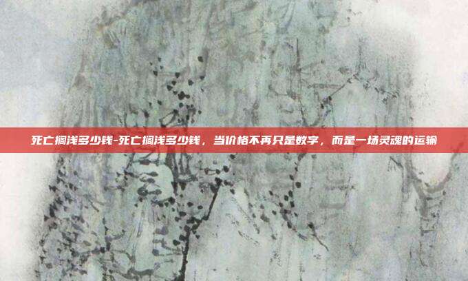死亡搁浅多少钱-死亡搁浅多少钱，当价格不再只是数字，而是一场灵魂的运输
