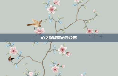 心之刚提莫出装攻略