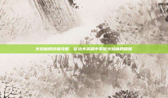 火焰魔的终极攻略,在功夫英雄中掌握火焰魔的精髓