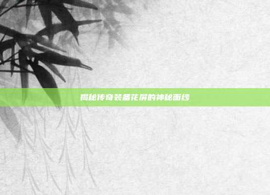 揭秘传奇装备花屏的神秘面纱
