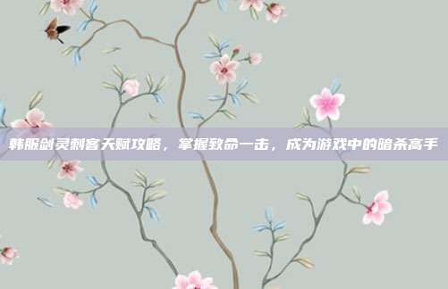 韩服剑灵刺客天赋攻略,掌握致命一击,成为游戏中的暗杀高手