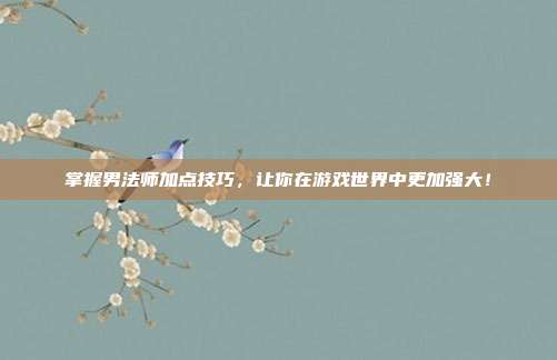 掌握男法师加点技巧,让你在游戏世界中更加强大!