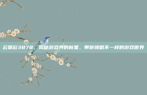 云鼎彩3878，揭秘游戏界的新星，带你领略不一样的游戏世界