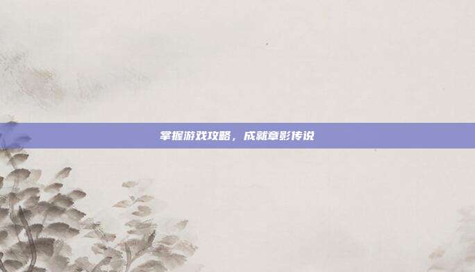 掌握游戏攻略,成就章影传说