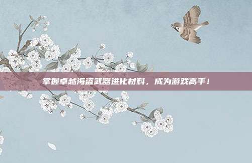掌握卓越海盗武器进化材料，成为游戏高手！