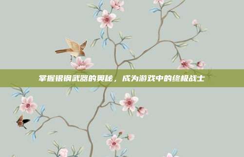 掌握银钢武器的奥秘,成为游戏中的终极战士