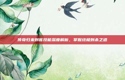 传奇归来刺客技能深度解析，掌握终极刺杀之道