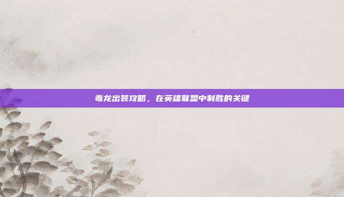 毒龙出装攻略，在英雄联盟中制胜的关键